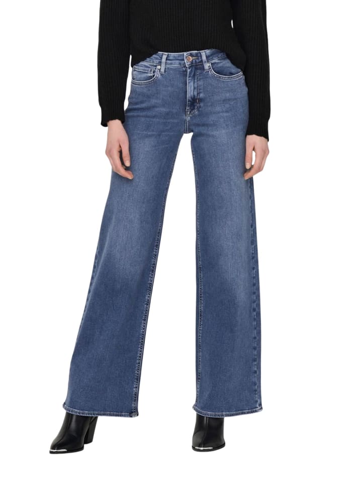ONLY Jeans ONLMADISON BLUSH HW WIDE flared in Blau günstig kaufen