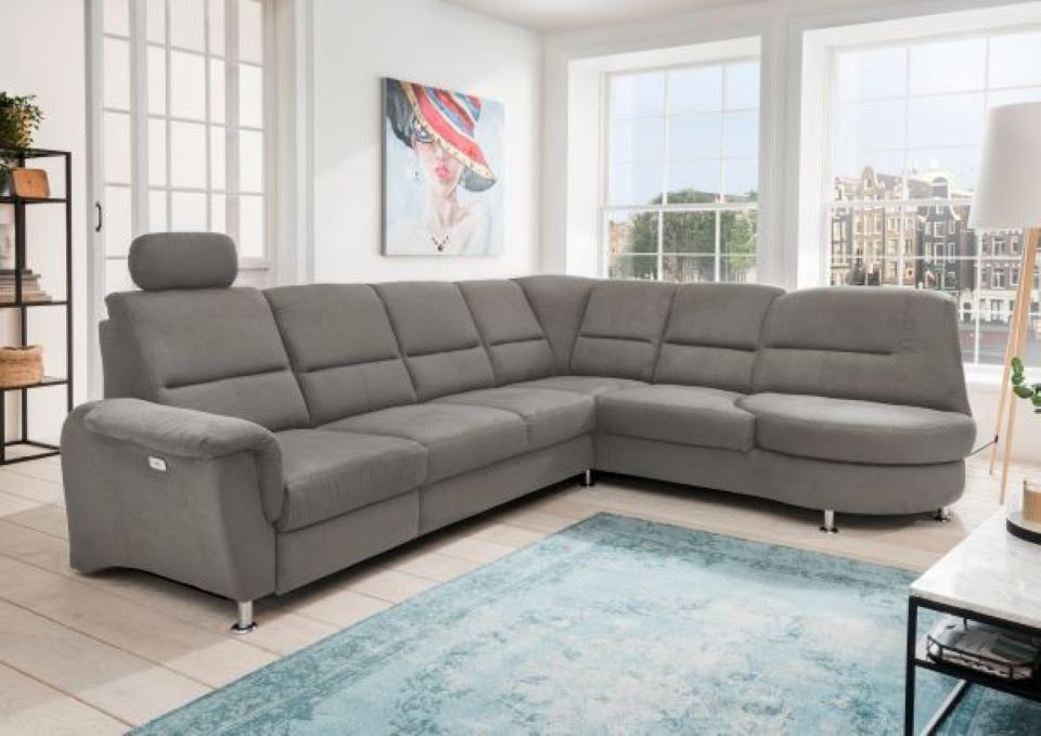 Myhomelando Ecksofa Paris II, mit Relaxfunktion, USB Anschluss, Kopfstütze, Drehsessel