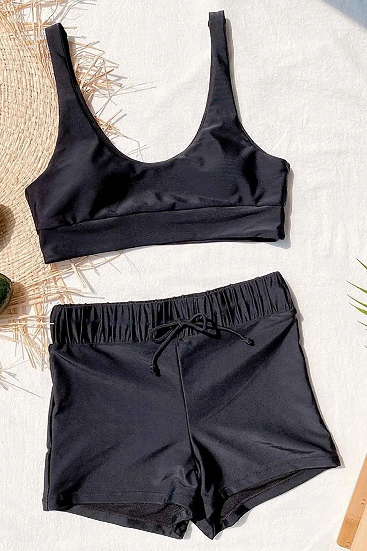 Angelsin  Badeshorts - Schwarz - Unifarben