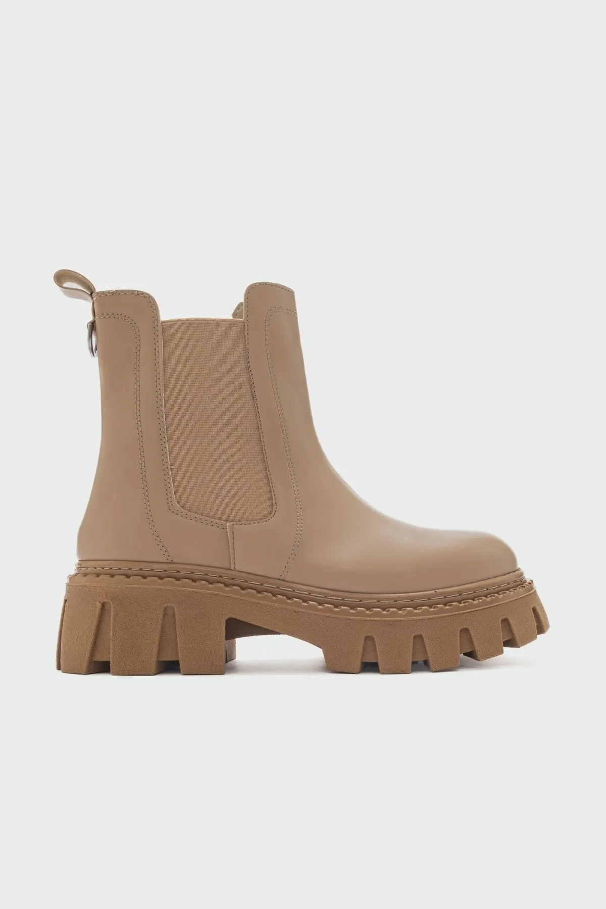 LuviShoes  Chap Dunkelbeige Damenstiefel