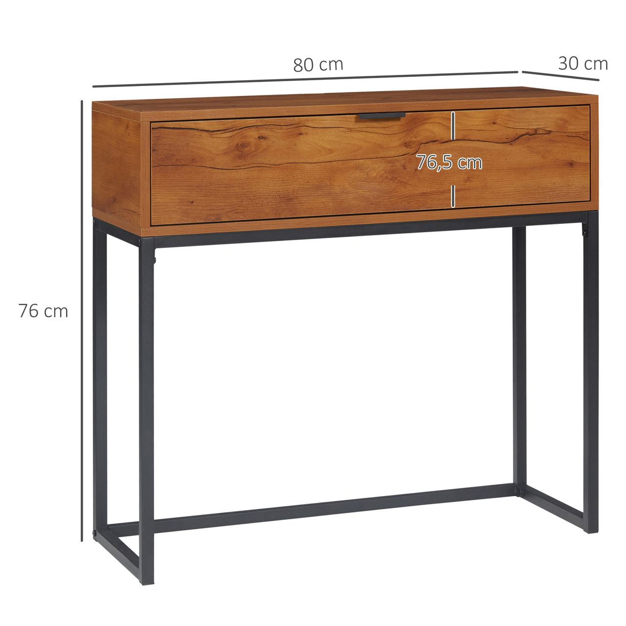 HOMCOM Konsolentisch mit Schrank Sofatisch Flurtisch im Industriedesign für Flur