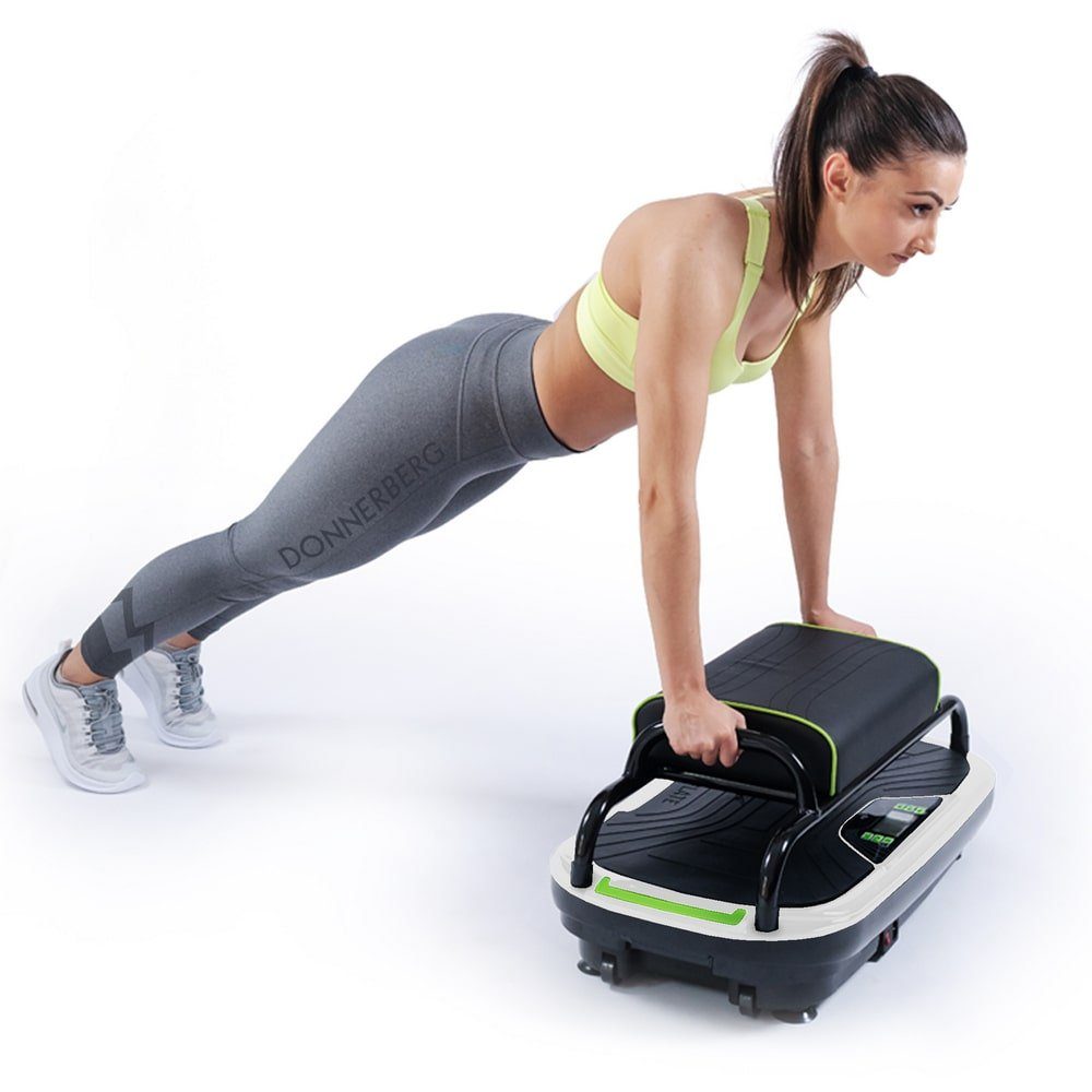 Donnerberg Vibrationsplatte Thera MP-888 SET, 1000,00 W, 32 Intensitätsstufen, (SET, 2 tlg., mit Sportsitz und Trainingszubehör), 3D Multiplate + Sportsitz + Fernbedienung und Trainingszubehör