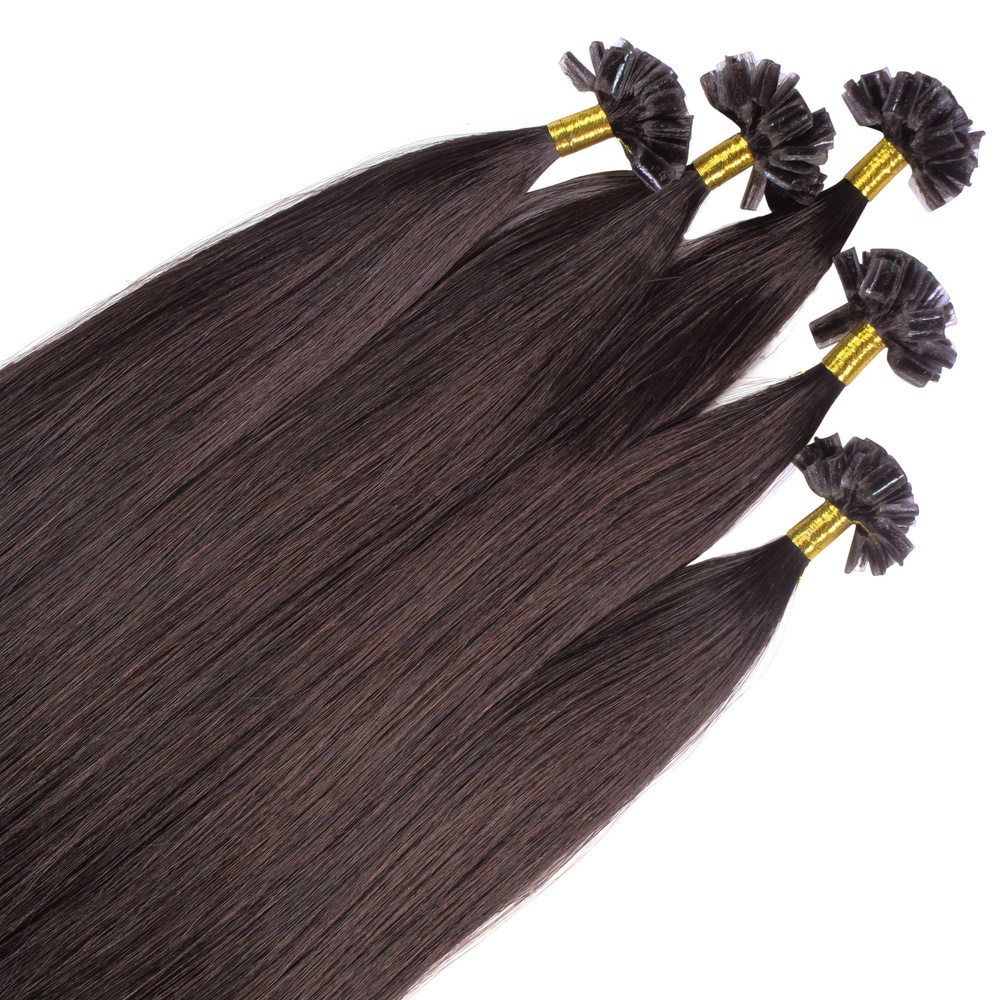 hair2heart Extensions à chaud Bonding Premium cheveux naturels #2 Marron foncé 0.5g extensions
