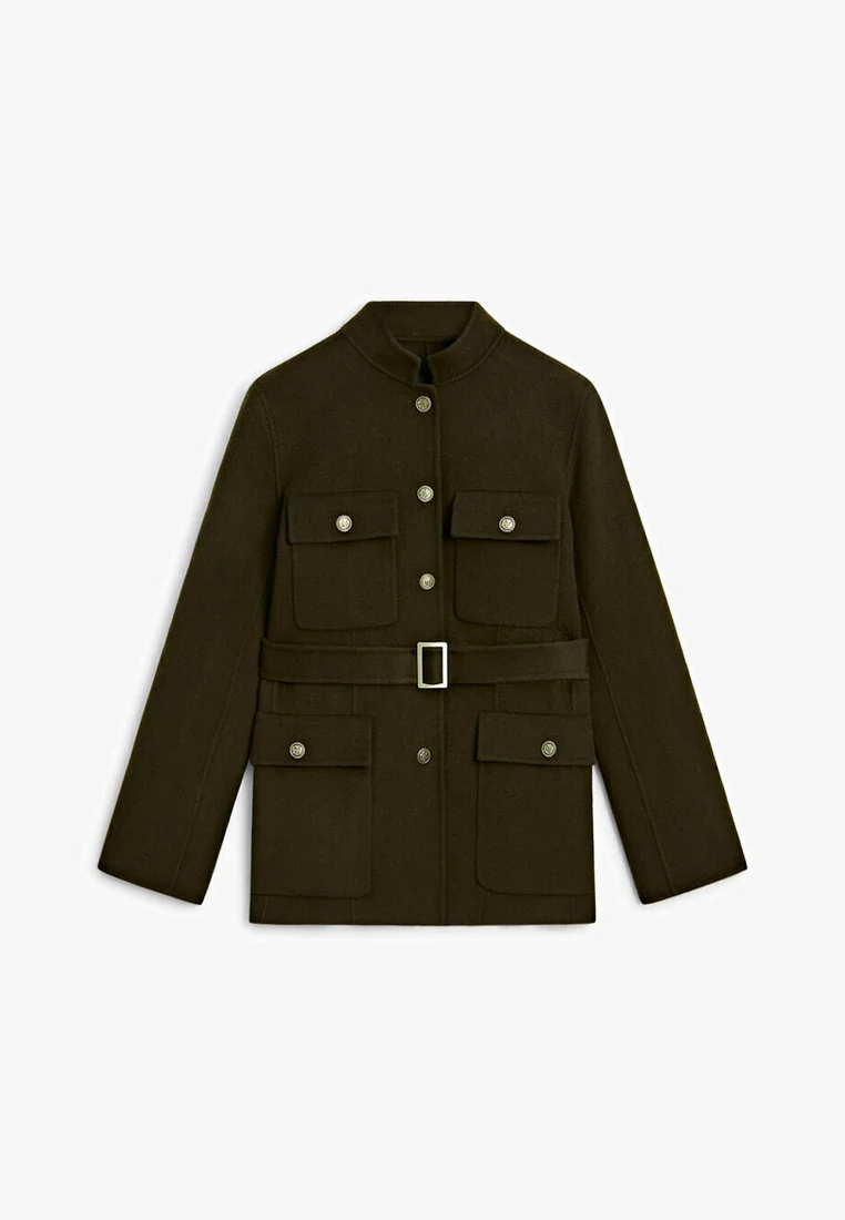 Massimo Dutti CON BOLSILLOS Y BOTONES - Abrigo corto