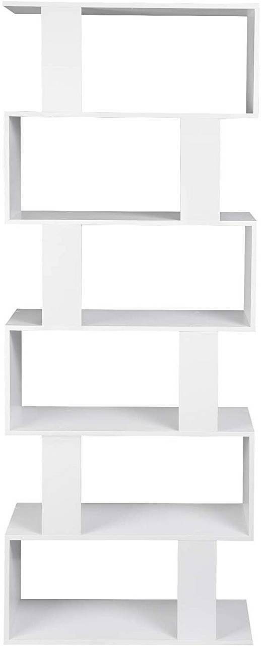 Woltu Bücherregal, 1-tlg., 6 Fächer, Holzwerkstoff, 60x160x23,5 cm(BxHxT)
