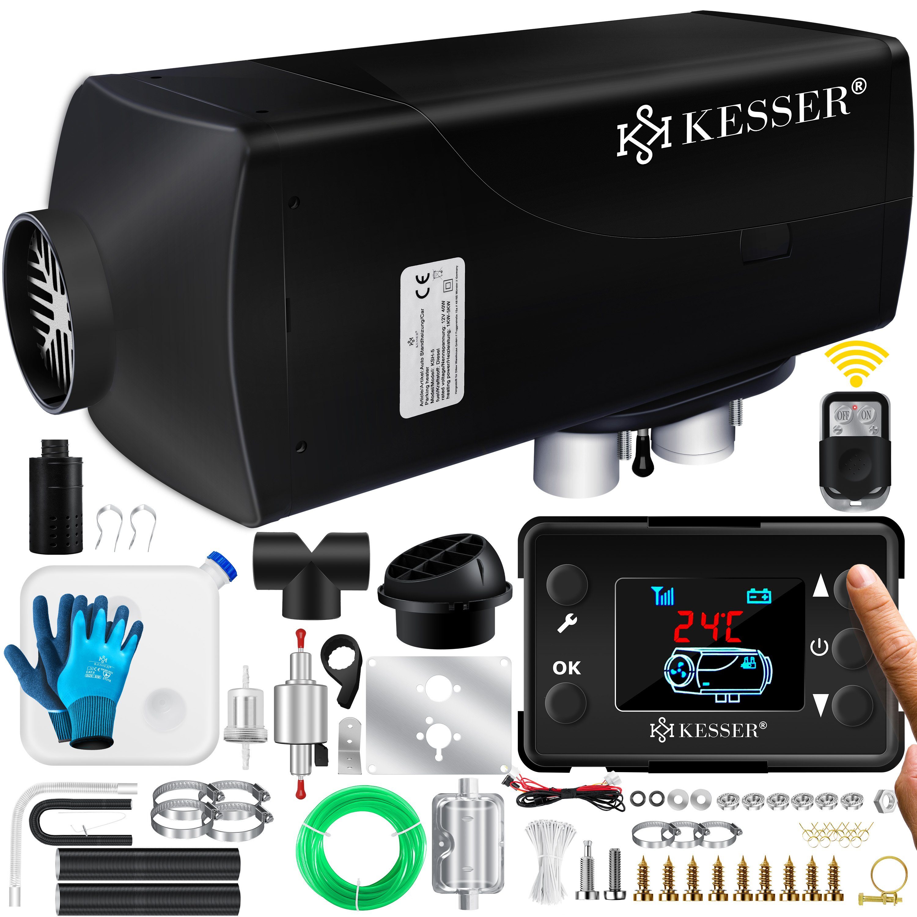 KESSER Heizgerät, 5000 W, Standheizung 5 & 8KW für Diesel +LCD-Display Fernbedienung