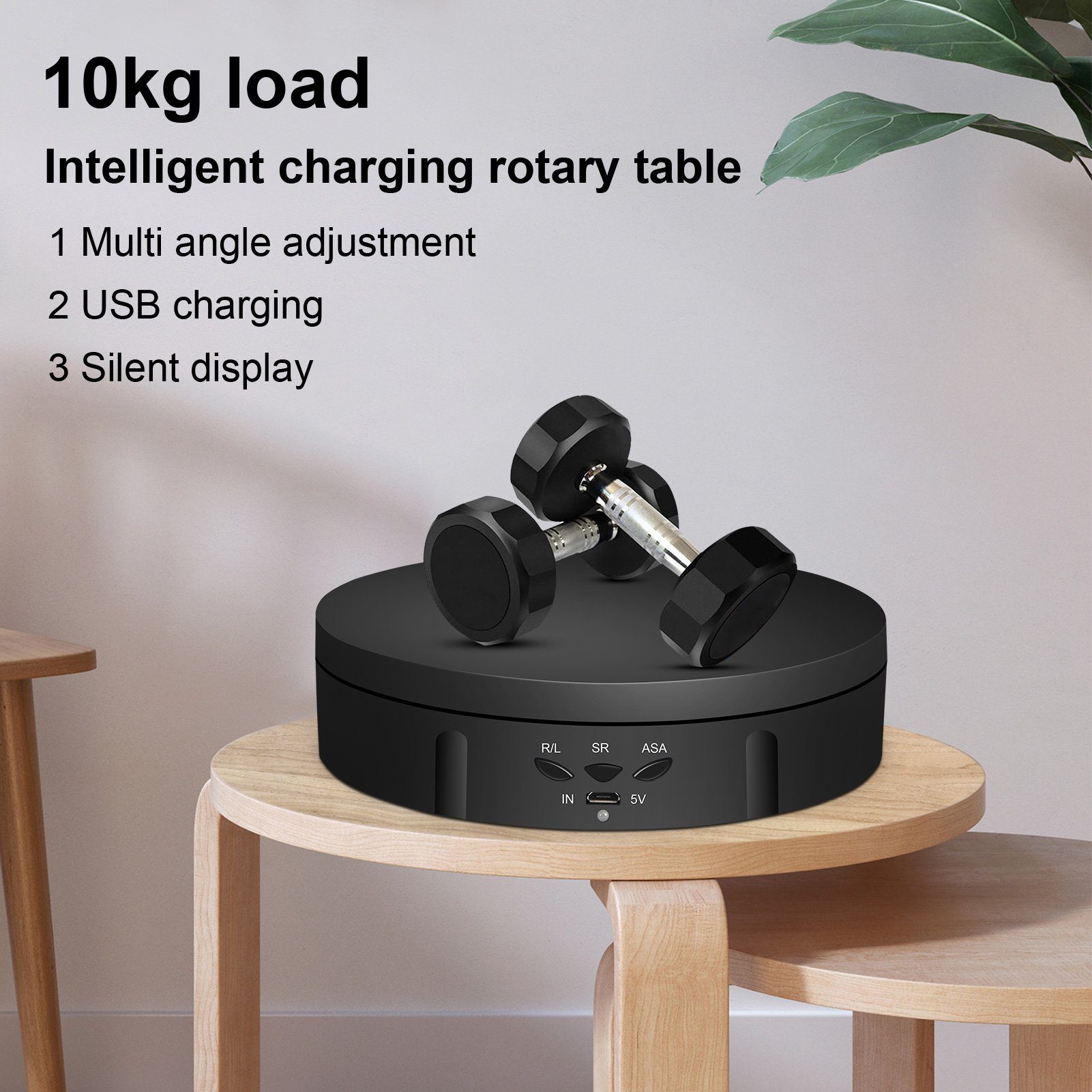 Rutaqian Drehteller 360 Grad Elektrischer Drehteller Für Präsentation von Schmuck, Uhren