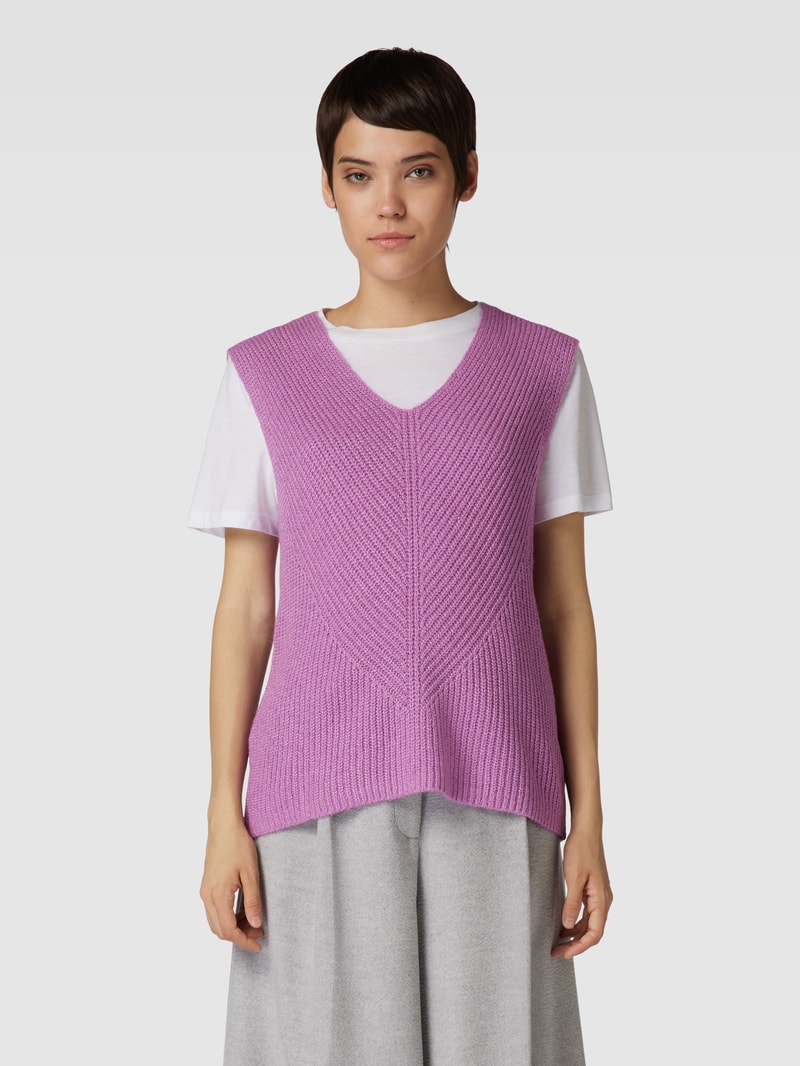 Pullunder in unifarbenem Design mit V-Ausschnitt in violett