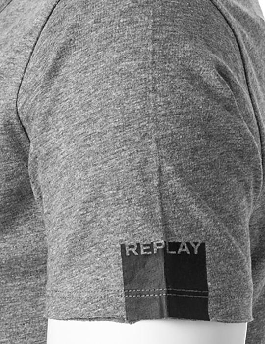 Replay, T-Shirt, Baumwolle, grau