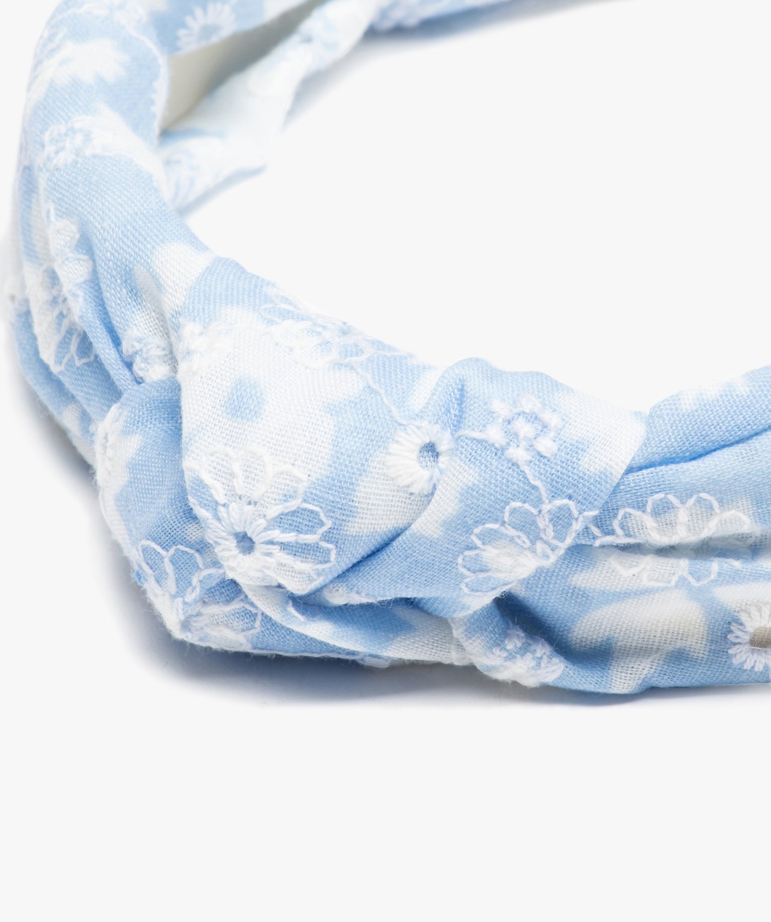 Serre-tête à motifs fleuris effet bandeau noué fille bleu | GEMO