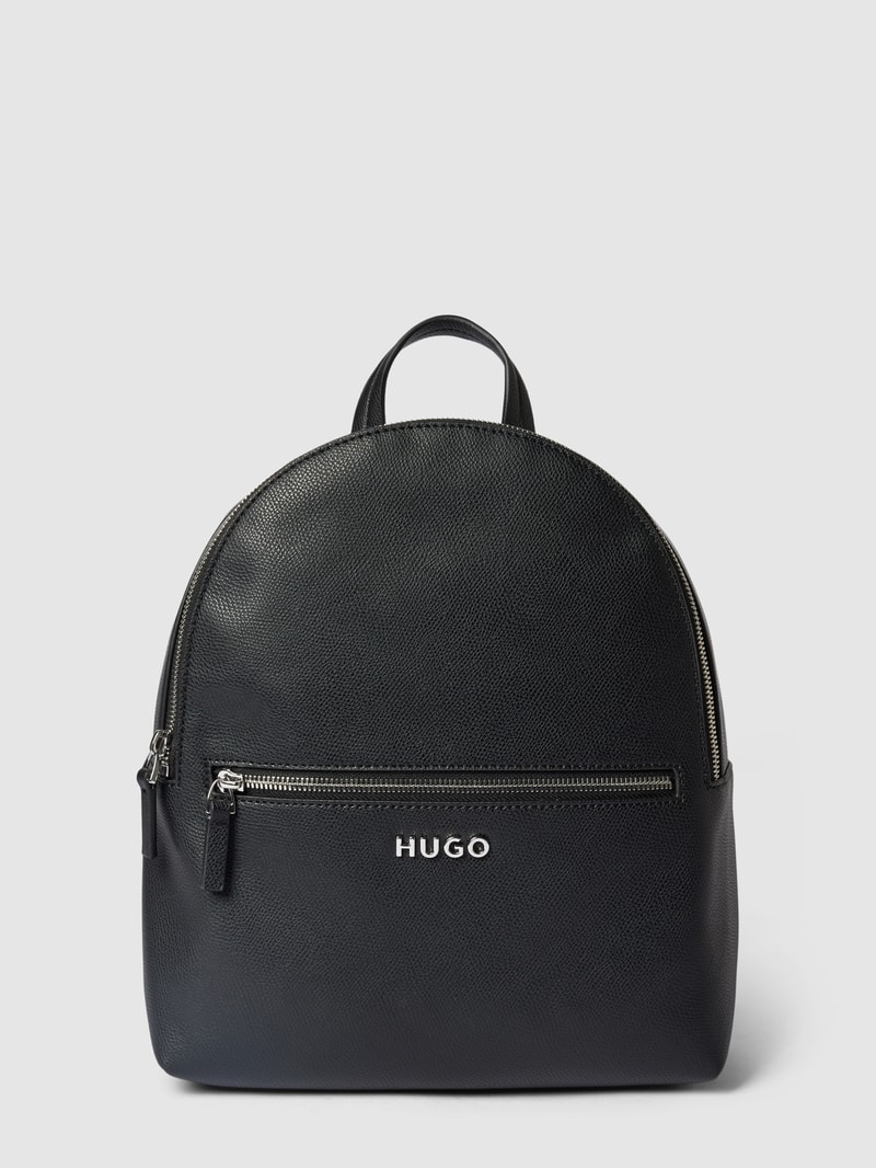 Rucksack mit Label-Detail Modell 'CHRIS' in schwarz