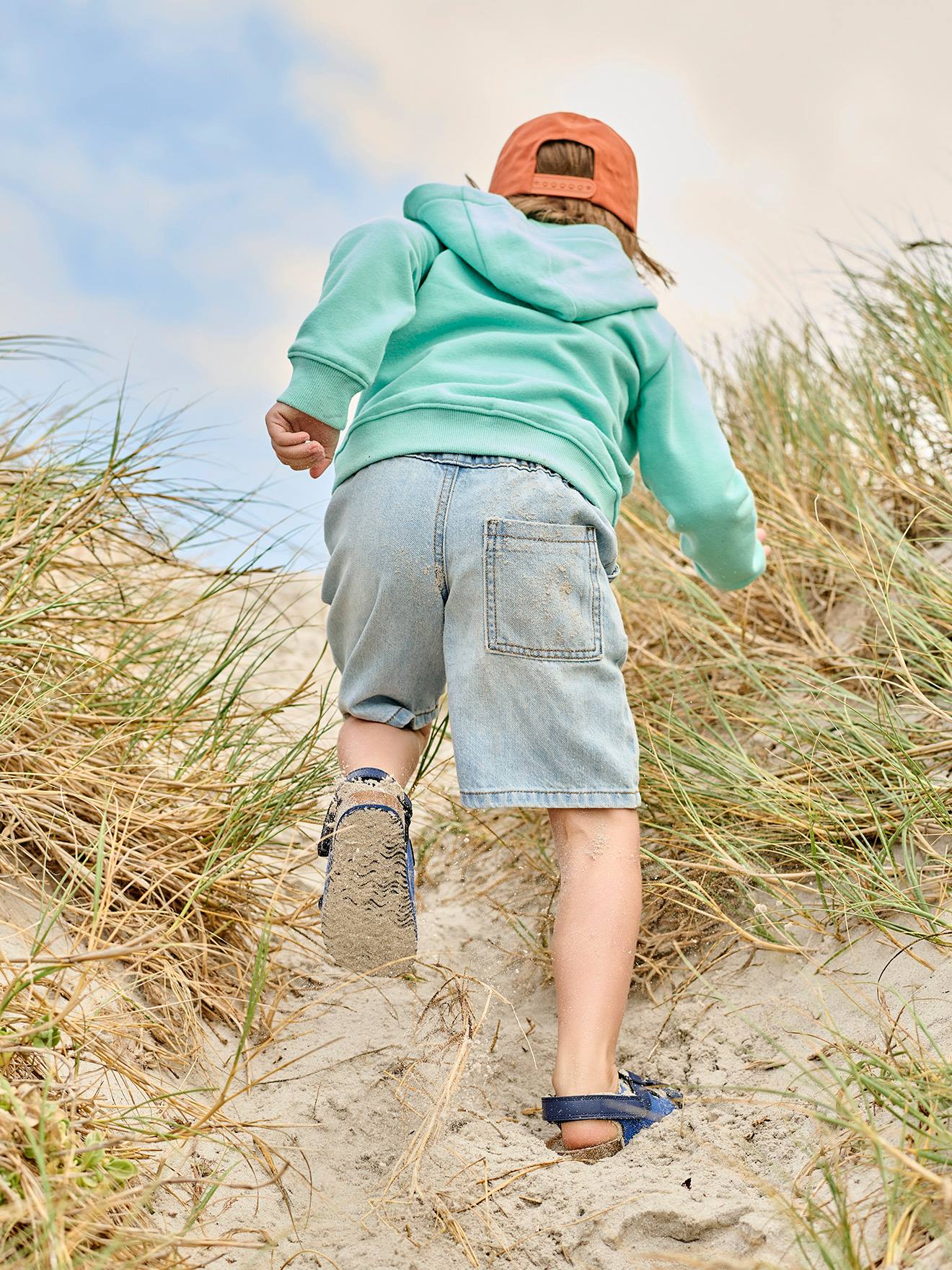 Vertbaudet Jungen Jeans-Shorts mit Schlupfbund Oeko-Tex - double stone