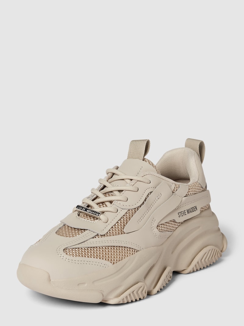 Sneaker mit Label-Print Modell 'POSESSION' in taupe