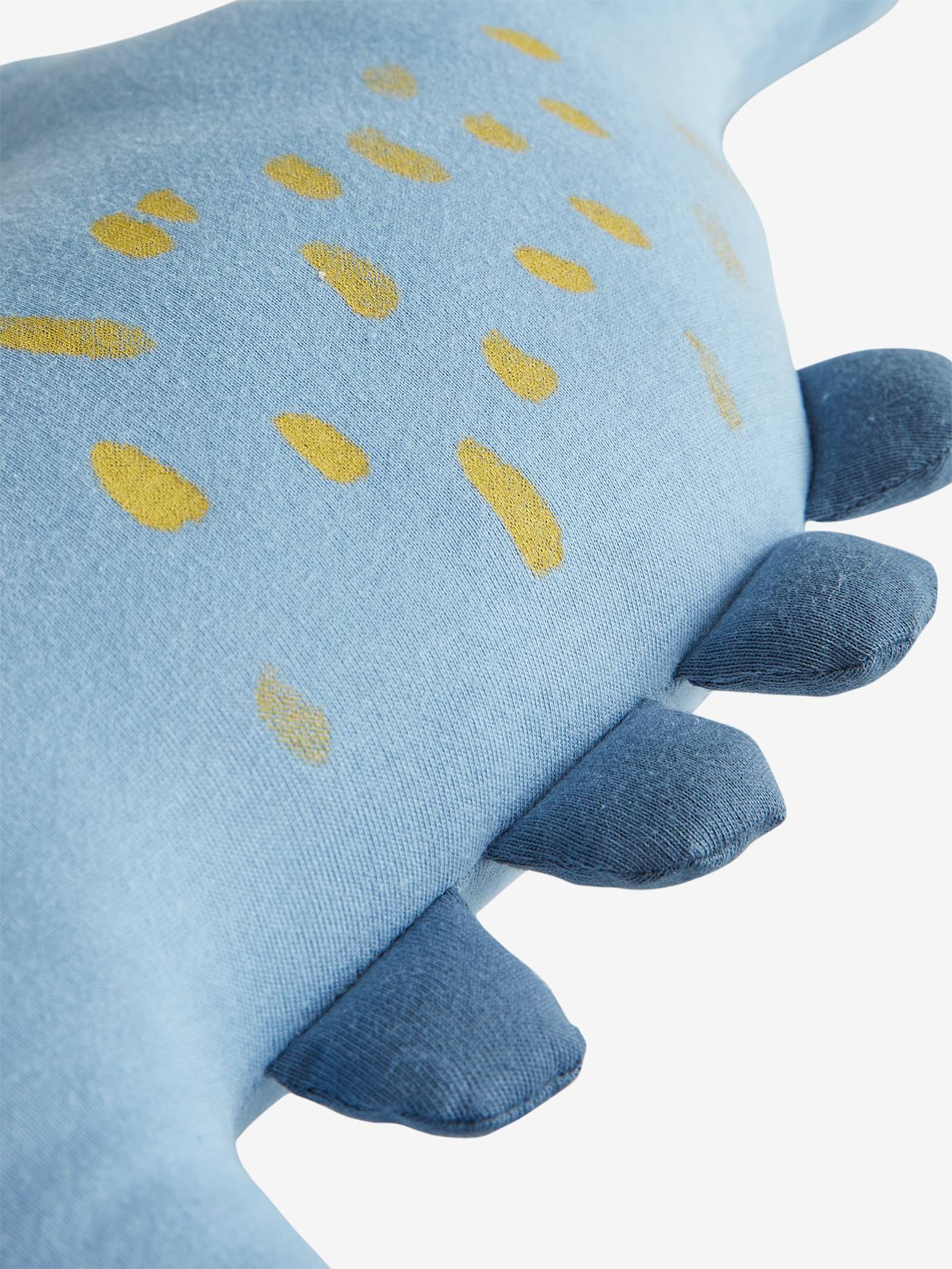 Vertbaudet 2er-Set Kinder Kissen KLEINER DINO - khaki+blau