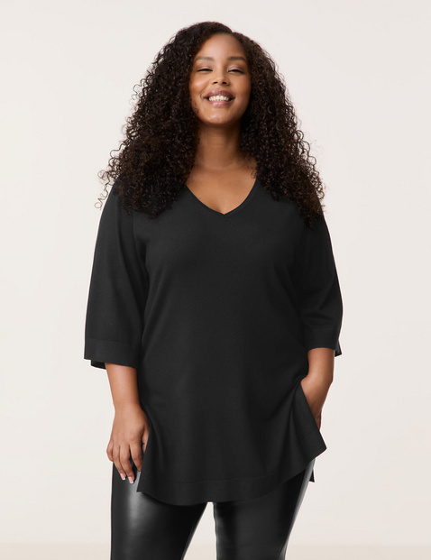 Langer Pullover mit 3/4 Arm