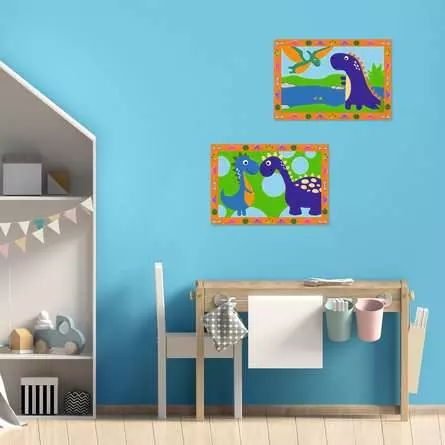CreArt Land der Dinosaurier - Malen nach Zahlen für Kinder ab 5 Jahren