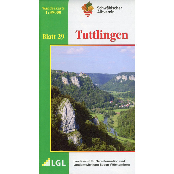 Karte des Schwäbischen Albvereins 29 Tuttlingen 1:35.000 - Wanderkarte