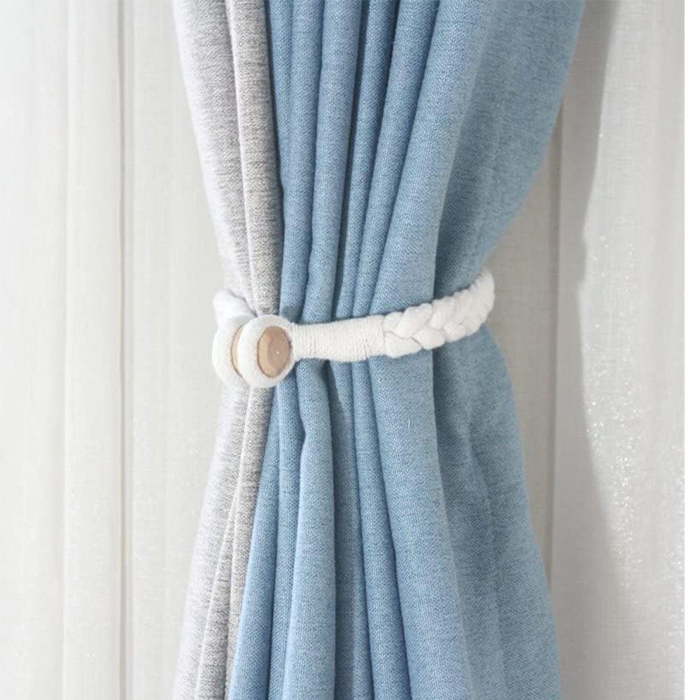 Raffhalter Vorhang Raffhalter Magnet, Boho-Stil, geflochten, für Zuhause1 Paar, FELIXLEO
