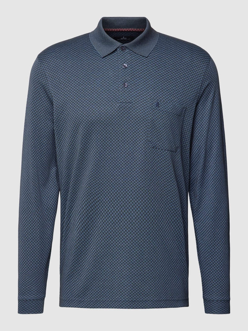Poloshirt mit Strukturmuster in marineblau