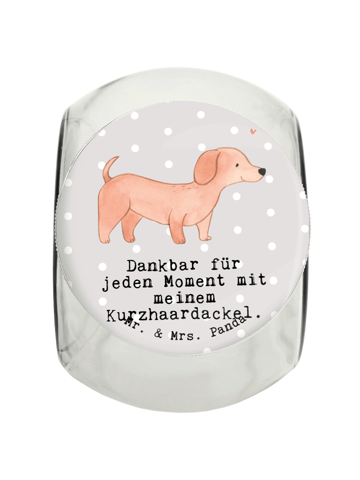 Mr. & Mrs. Panda Leckerli Glas Dackel Kurzhaardackel Moment mit ... in Grau Pastell günstig kaufen