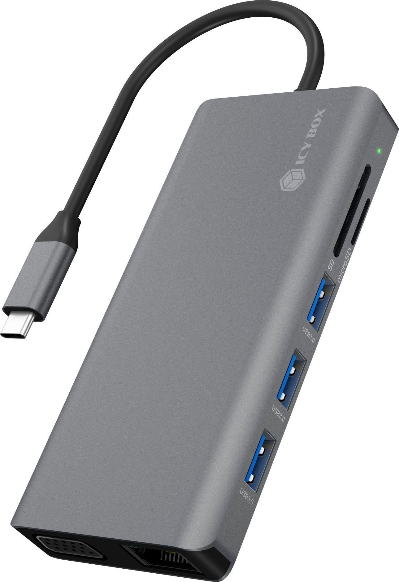 ICY BOX Laptop-Dockingstation ICY BOX 12-in-1 Notebook/PC Dock USB Type-C, PD 100 W