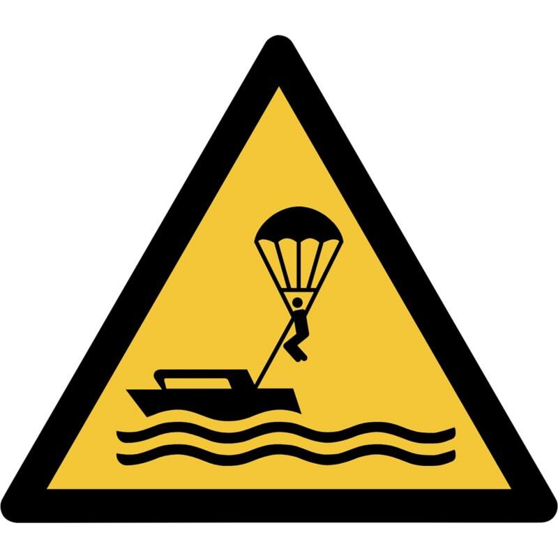 Djois Warnschild Warnung vor Parasailing Klebstoff, einschraubbar PP (Polypropylen) 30 (B) x 0,14 (H) cm 3 Stück