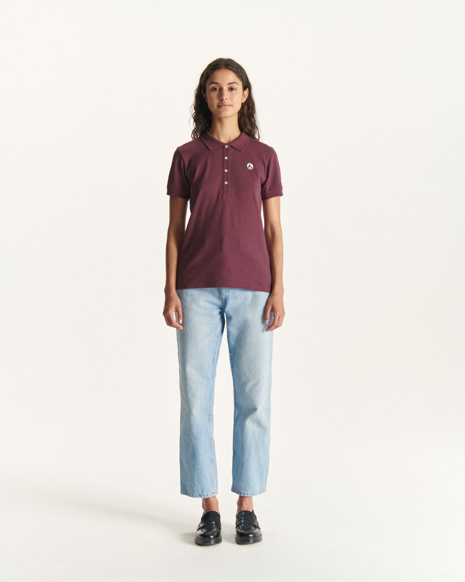 Polo en coton biologique Aubergine Franca
