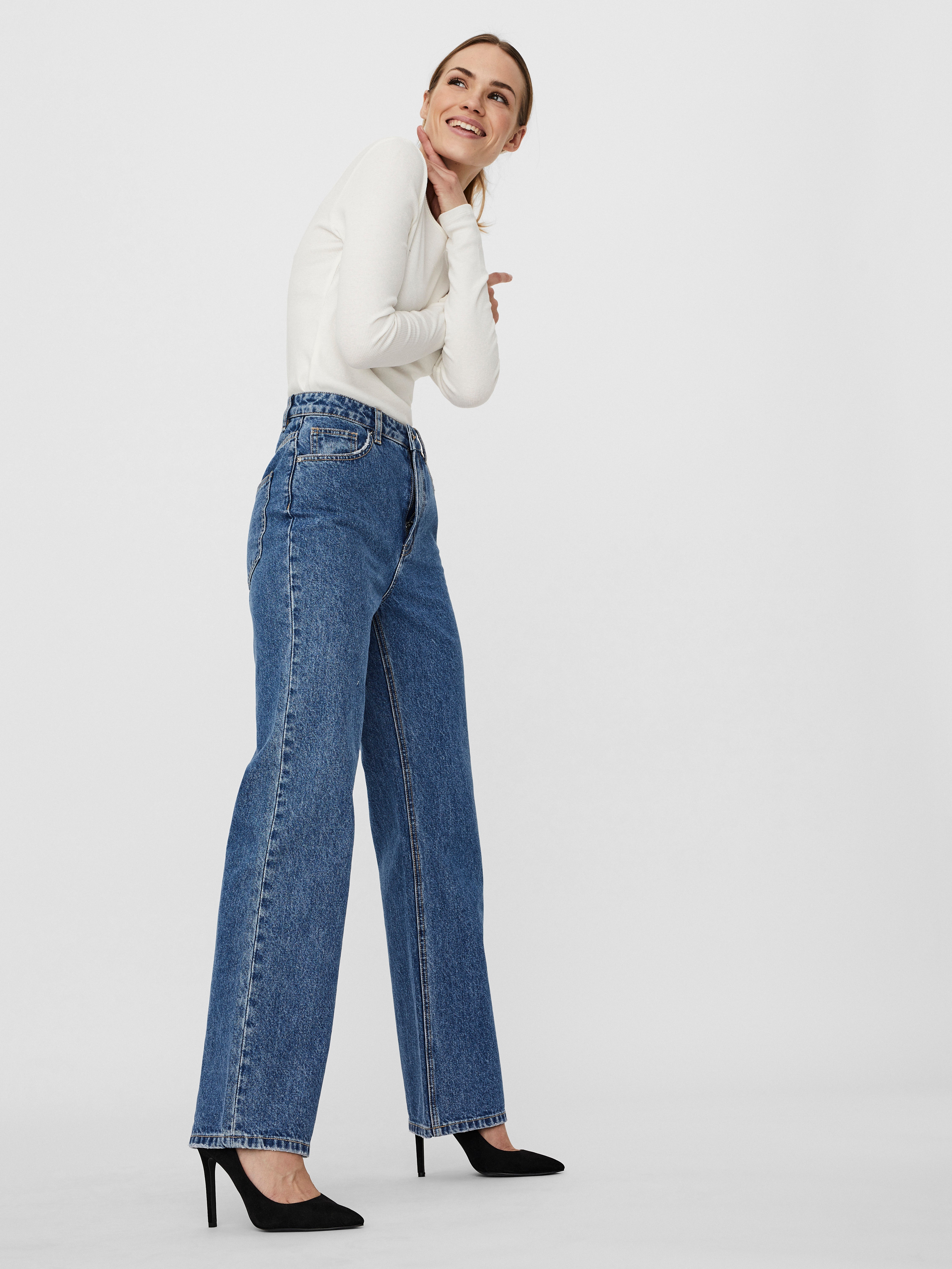 VMKITHY Hohe Taille Locker geschnitten Jeans