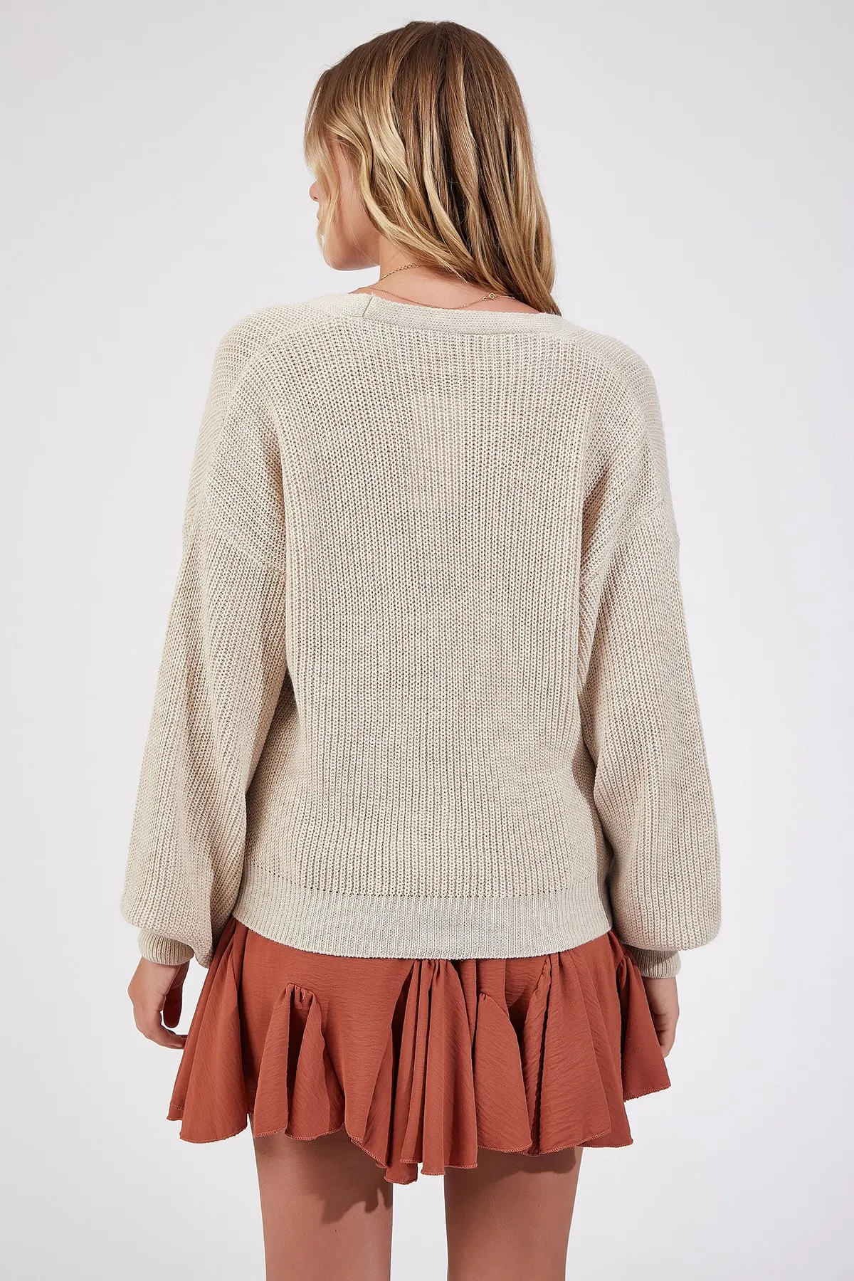 Happiness İstanbul  Strickjacke - Beige - Regular Fit