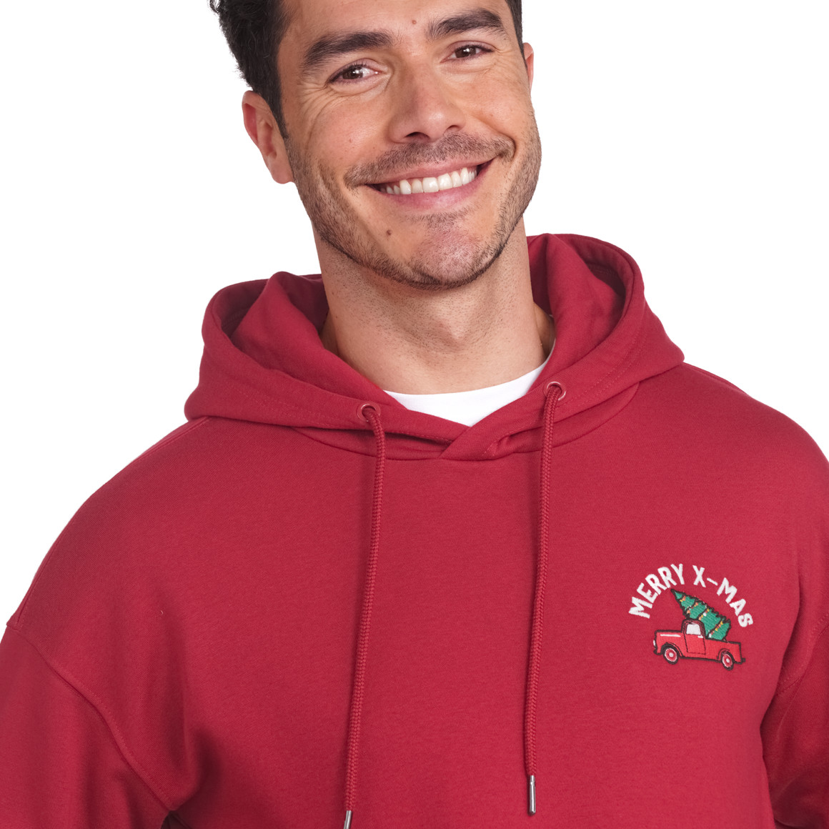 Herren Weihnachtshoodie dunkelrot