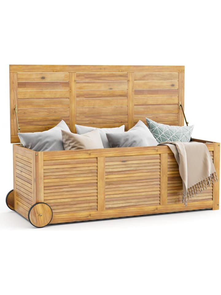 COSTWAY Gartenbox 182L mit Innentasche in Hellbraun günstig kaufen onesize