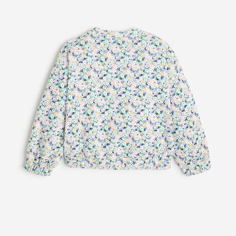 Sweat fille semis fleuris message violet Catimini