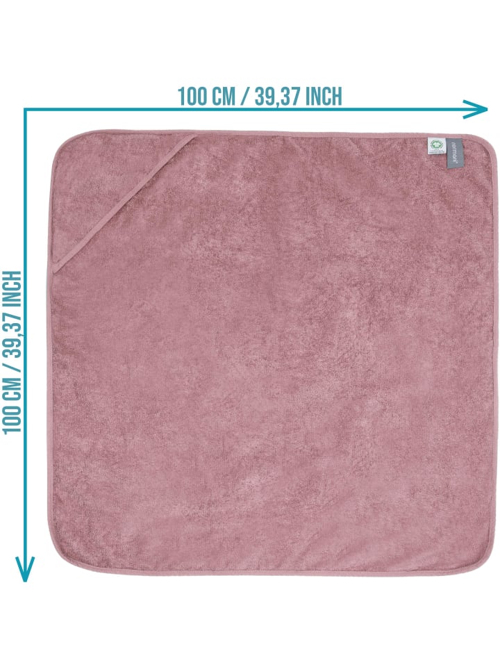 normani Kapuzenhandtuch 100x100 cm Mbabane in Rosa günstig kaufen 100 x 100 cm