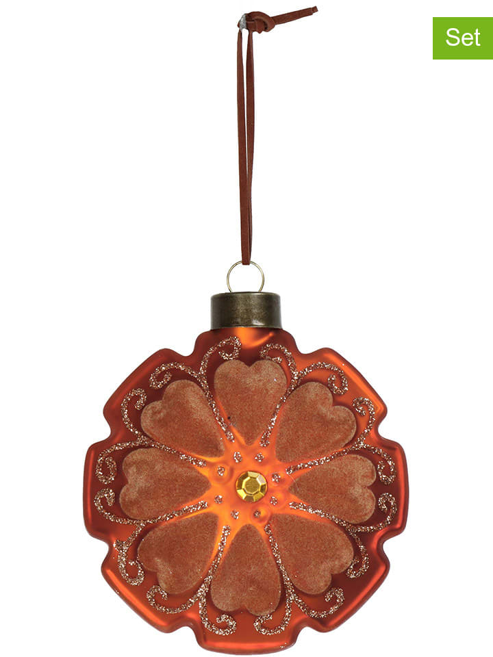 Kersten 2er-Set: Christbaumkugeln in Orange - (B)10 x (H)10 x (T)5 cm günstig kaufen onesize