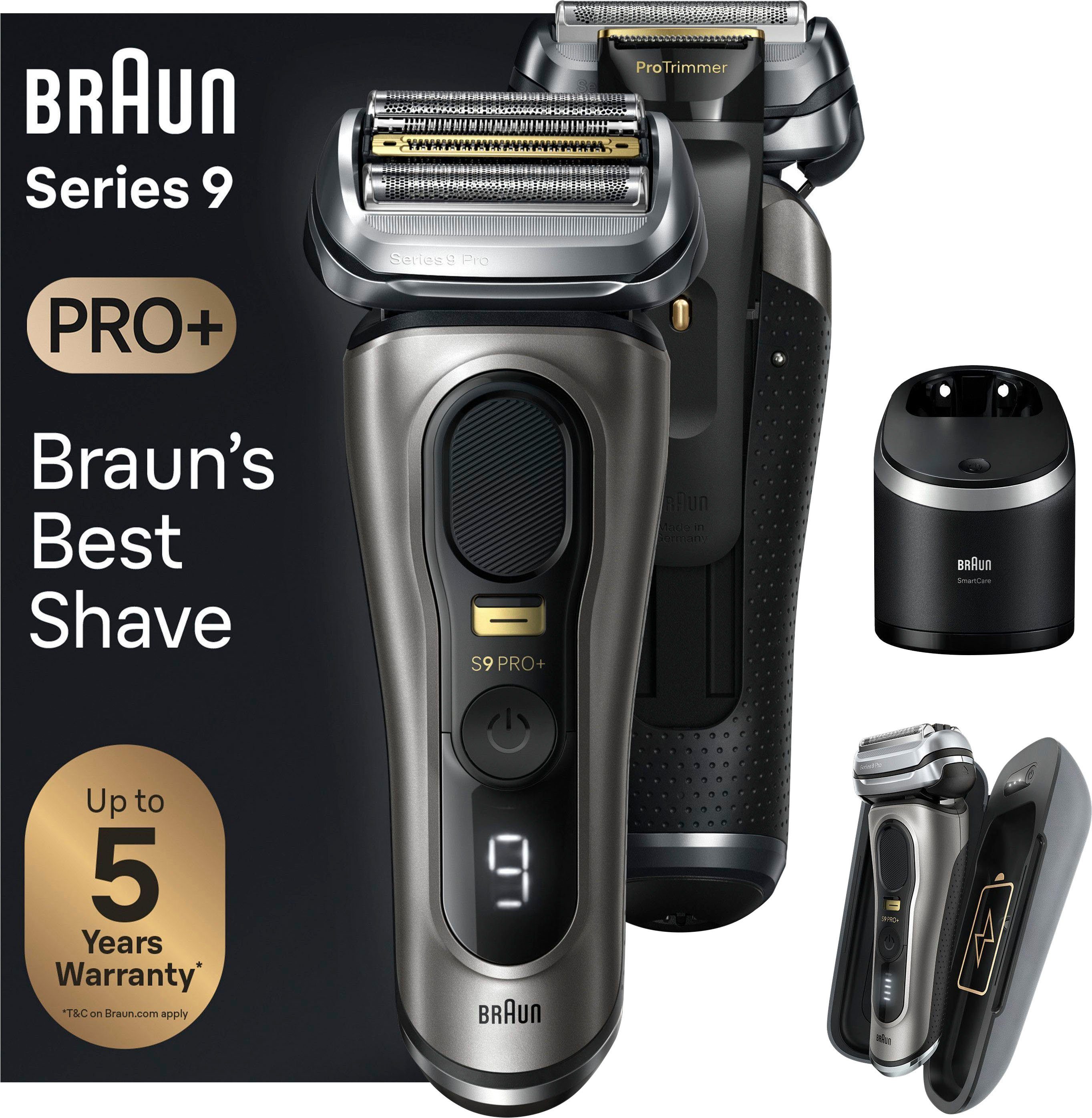 Braun Elektrorasierer Series 9 Pro+ 9575cc, Reinigungsstation, Precision ProTrimmer
