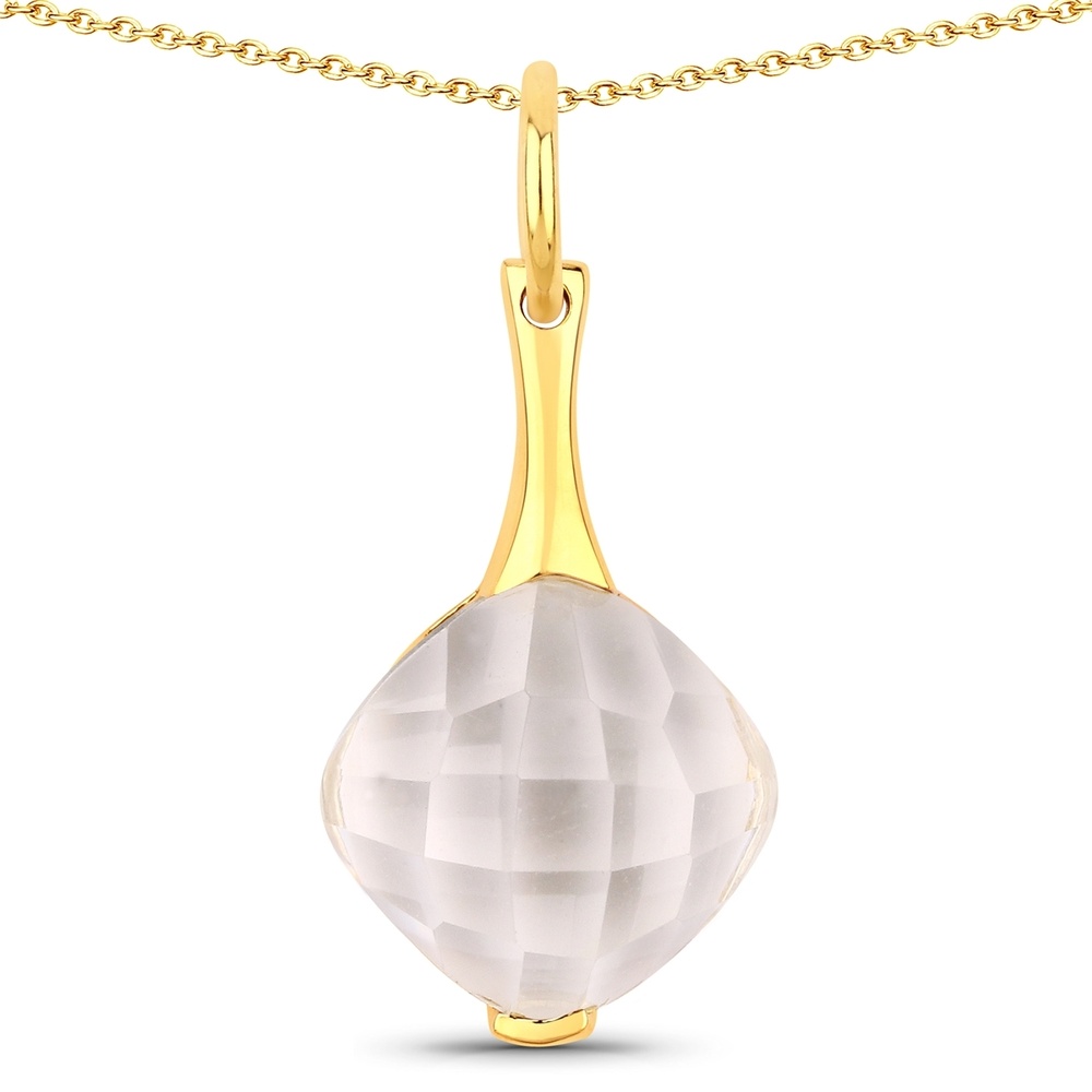 Rafaela Donata Chaîne Argent sterling Cristal de quartz en Or jaune Bijoux