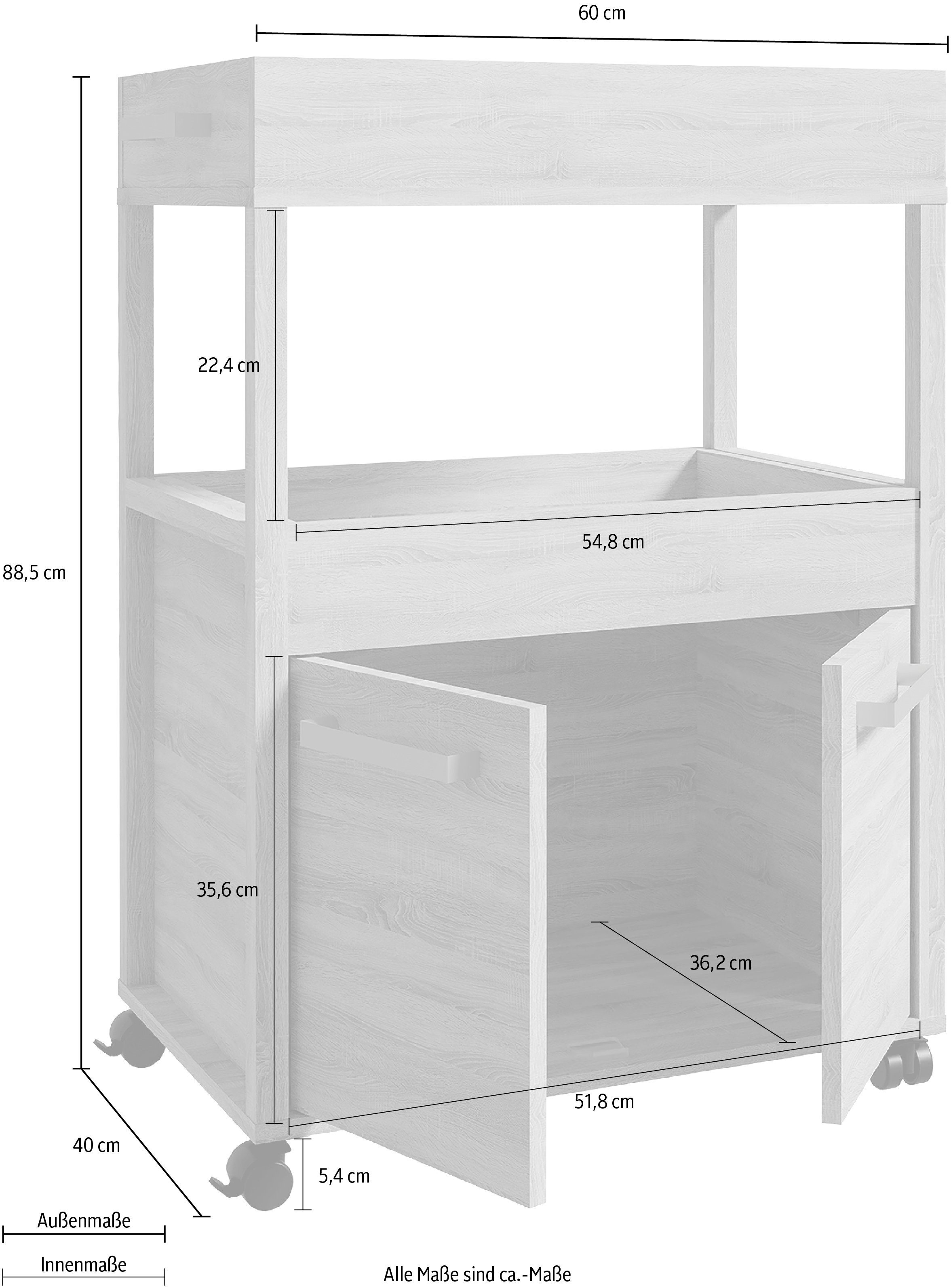 FORTE Barschrank Höhe ca. 88,5 cm