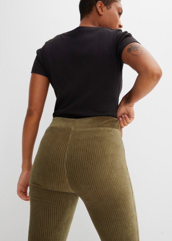 Ausgestellte Leggings in Cordoptik