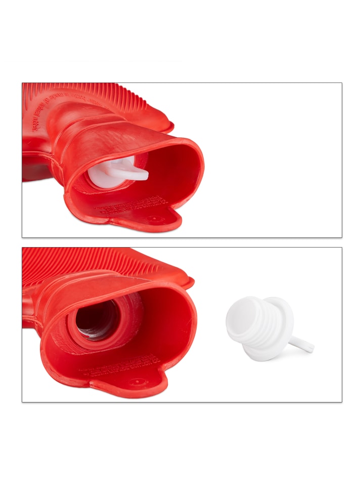 relaxdays 4x Wärmflasche in Rot günstig kaufen onesize