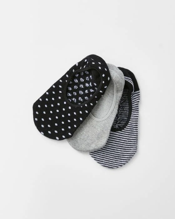 Lot de 3 paires de chaussettes invisibles fantaisie