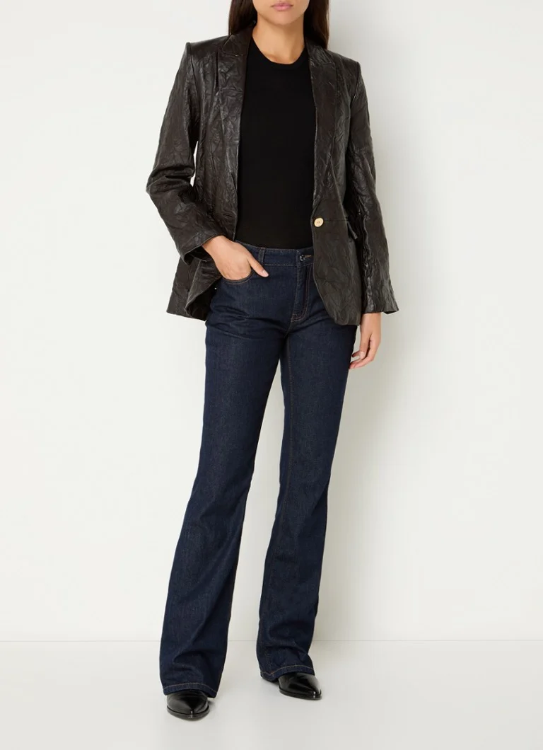 Zadig&Voltaire Faux lambskin blazer with flap pockets