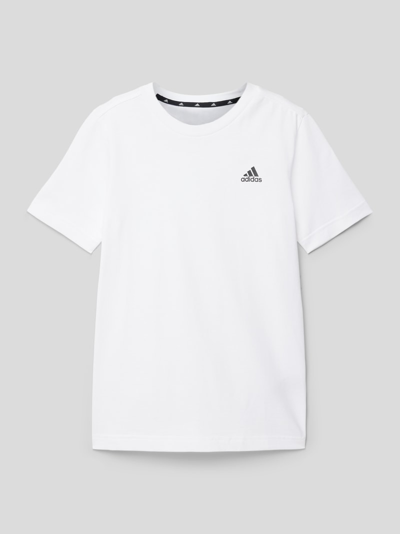 T-Shirt mit Label-Print in weiß