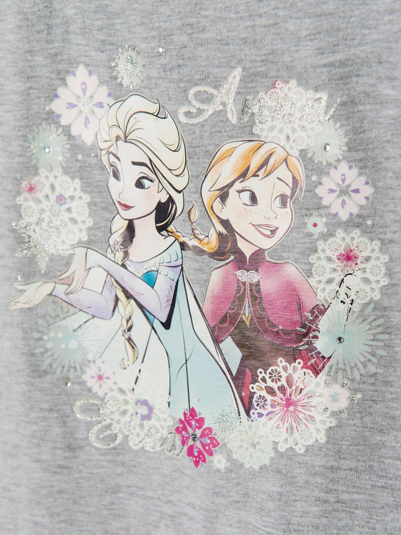 T-shirt fille Reine des neiges® à paillettes gris