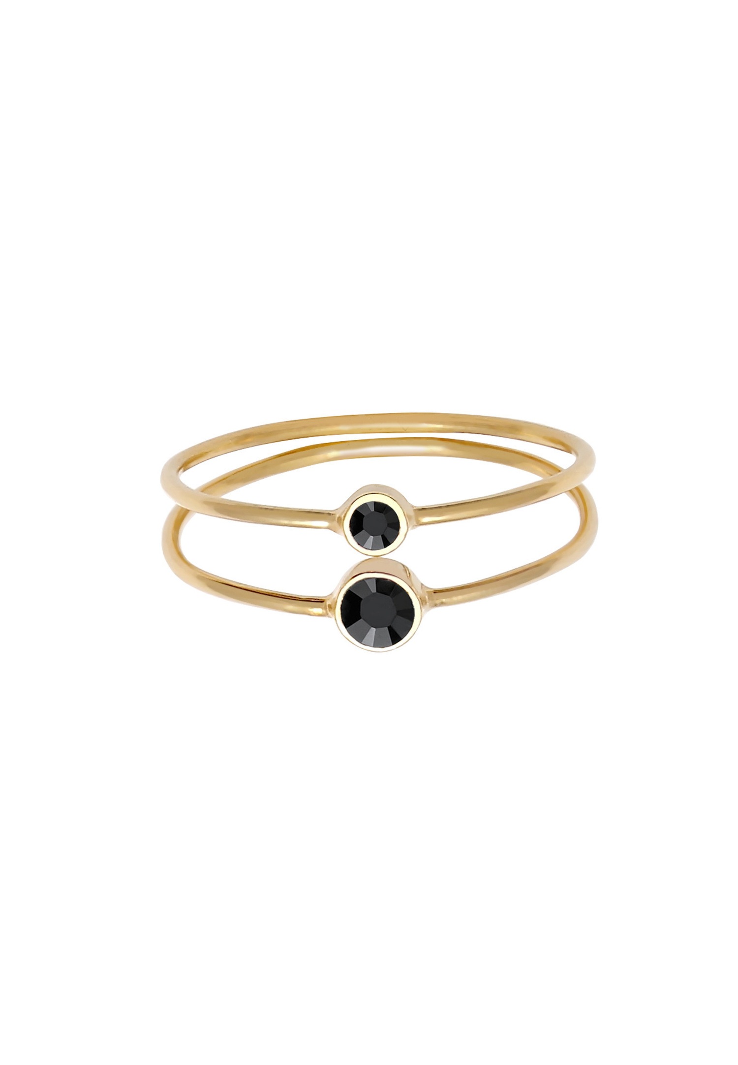 Conjunto de joyería Elli para mujer con filigrana y cristales negros en plata de ley 925.