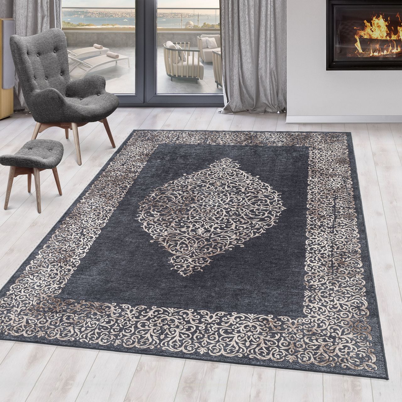 Ayyildiz Teppich, FIESTA 4303, BLACK, 200 x 290 cm