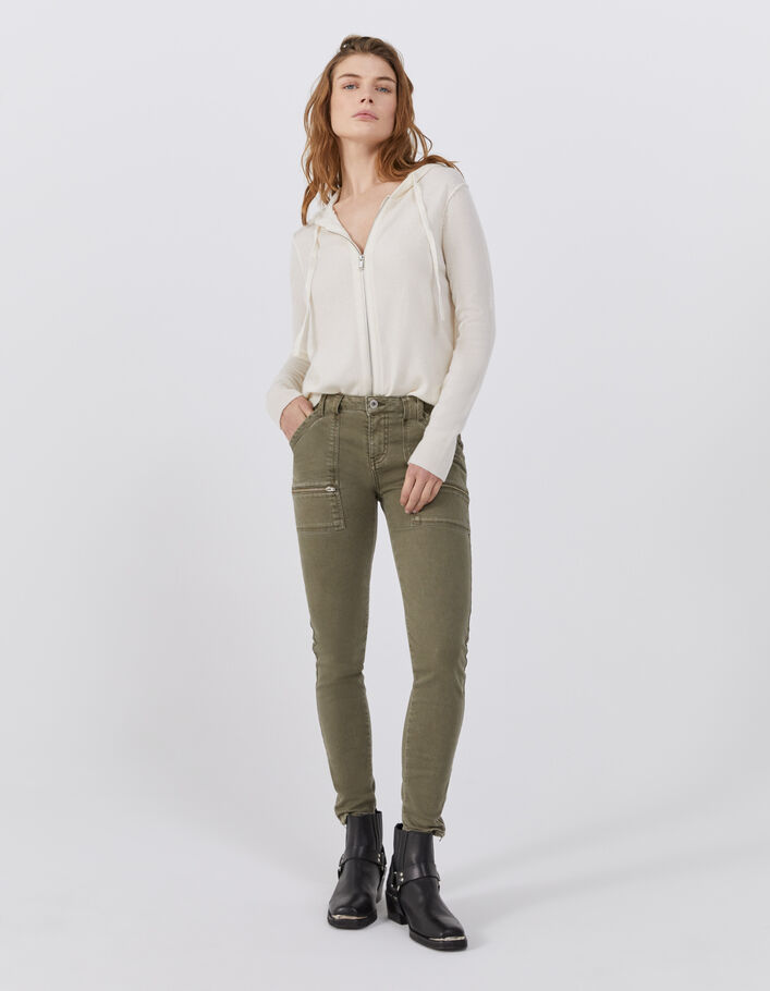 Jean SLIM kaki 7/8ème taille basse femme