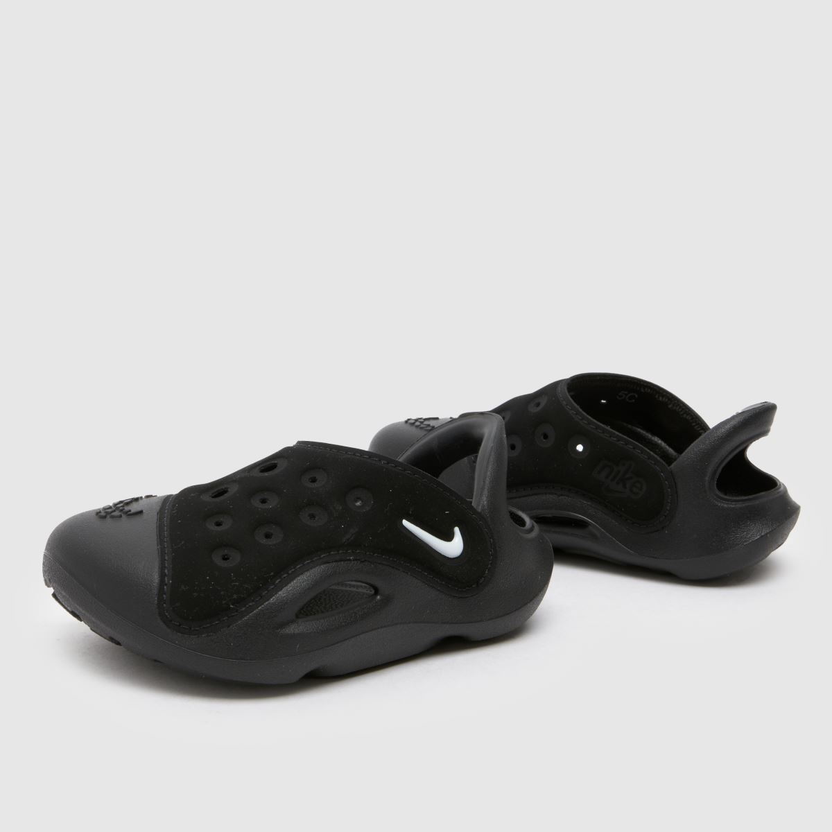 Nike svarta och vita turkise swoosh-sandaler för småbarn