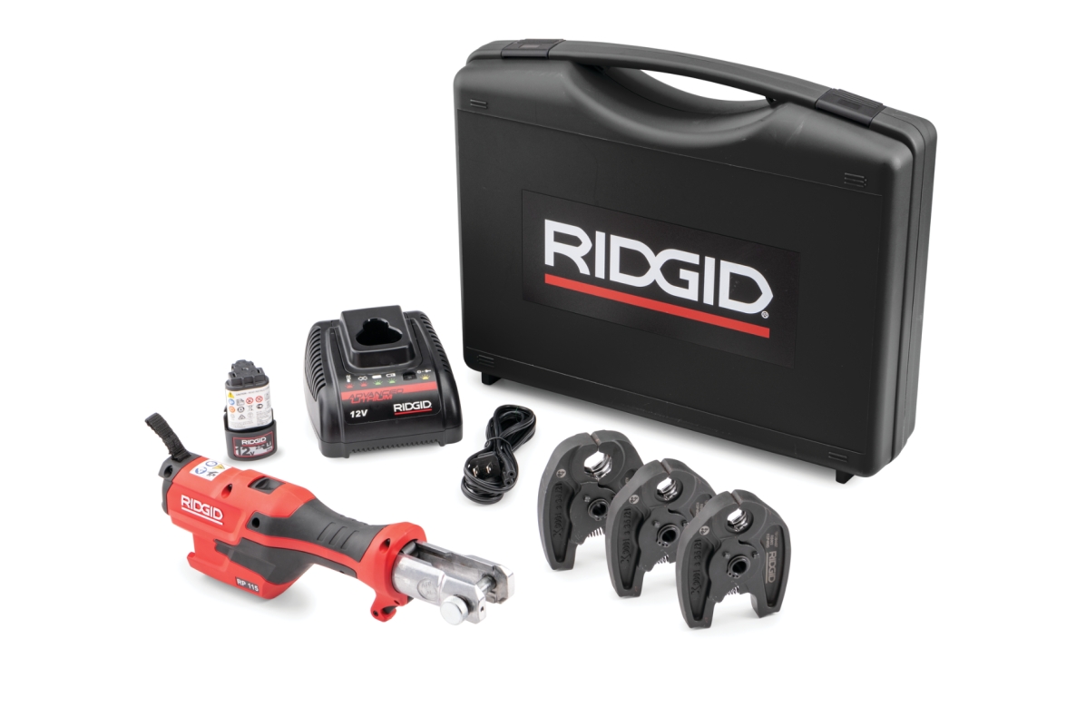 Ridgid 76968 RP115 Akku-oplader 12 V 2,5 Ah + 3 batterier TH16-20-26