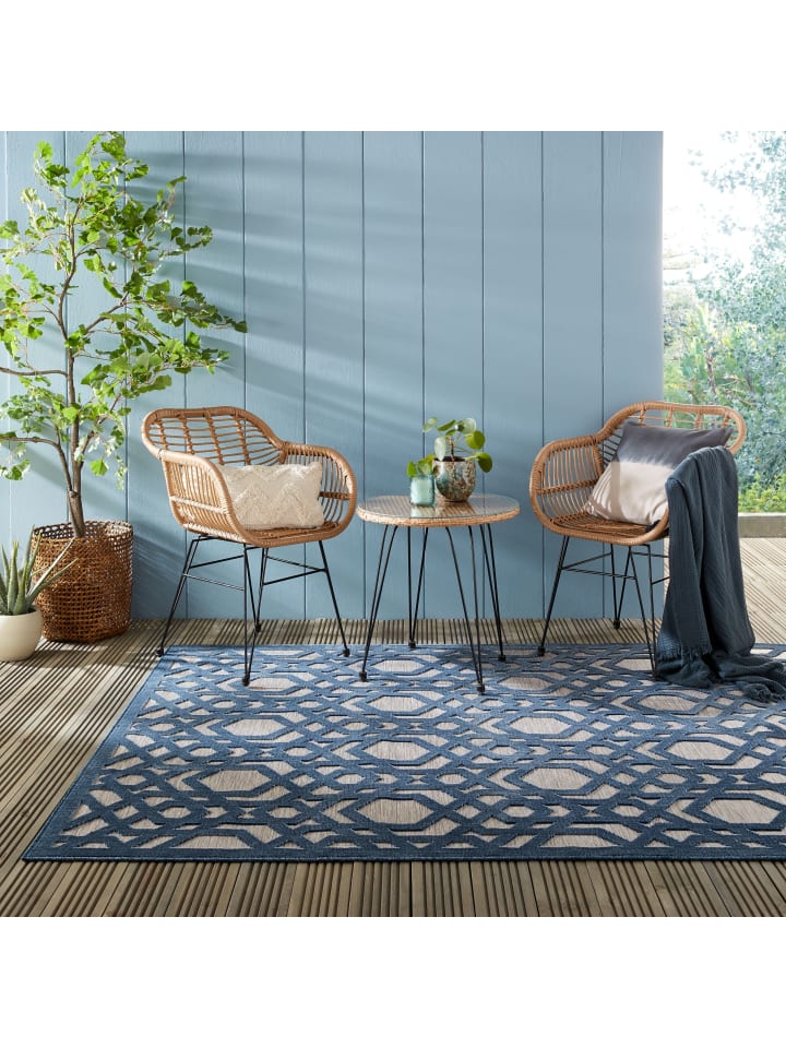 KADIMA DESIGN Rutschfester und langlebiger Teppich mit geometrischem Muster günstig kaufen