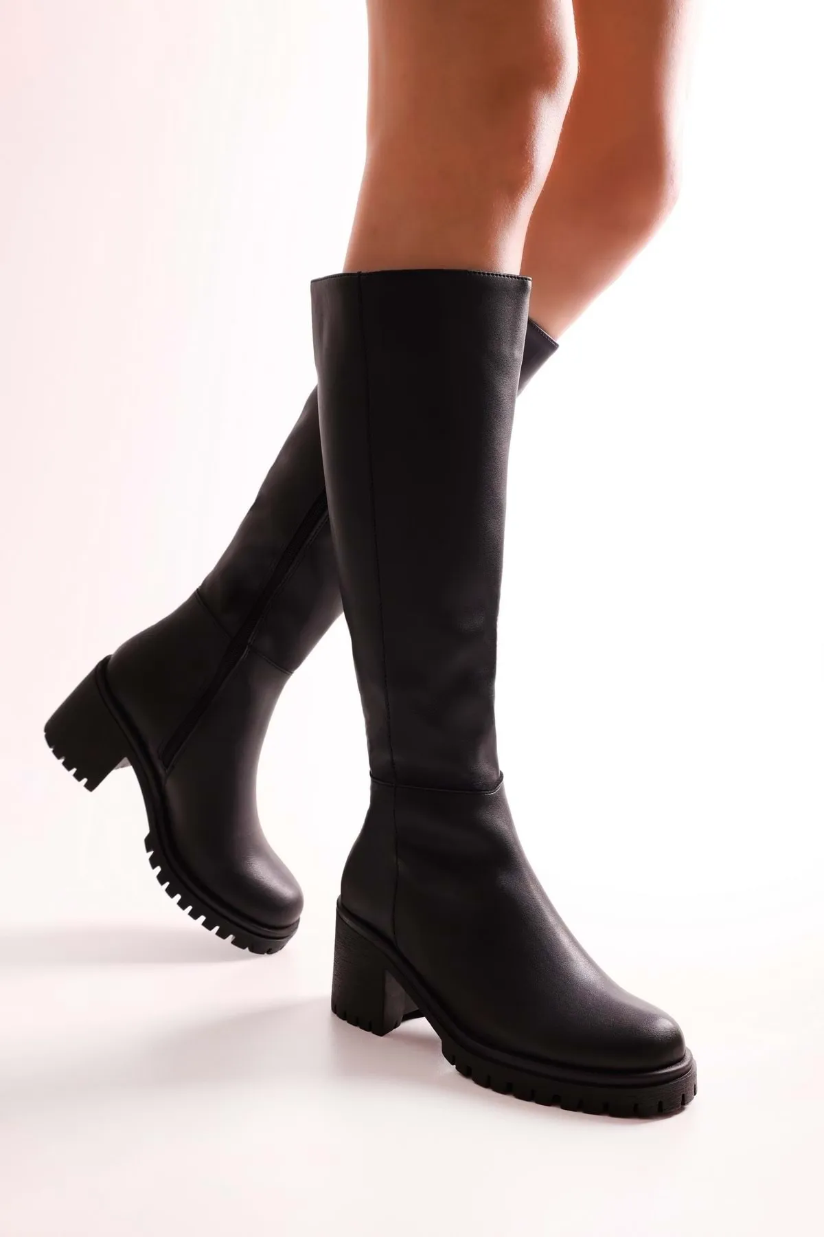 Shoeberry  Damen Aycen Black Skin Stiefel Black Skin